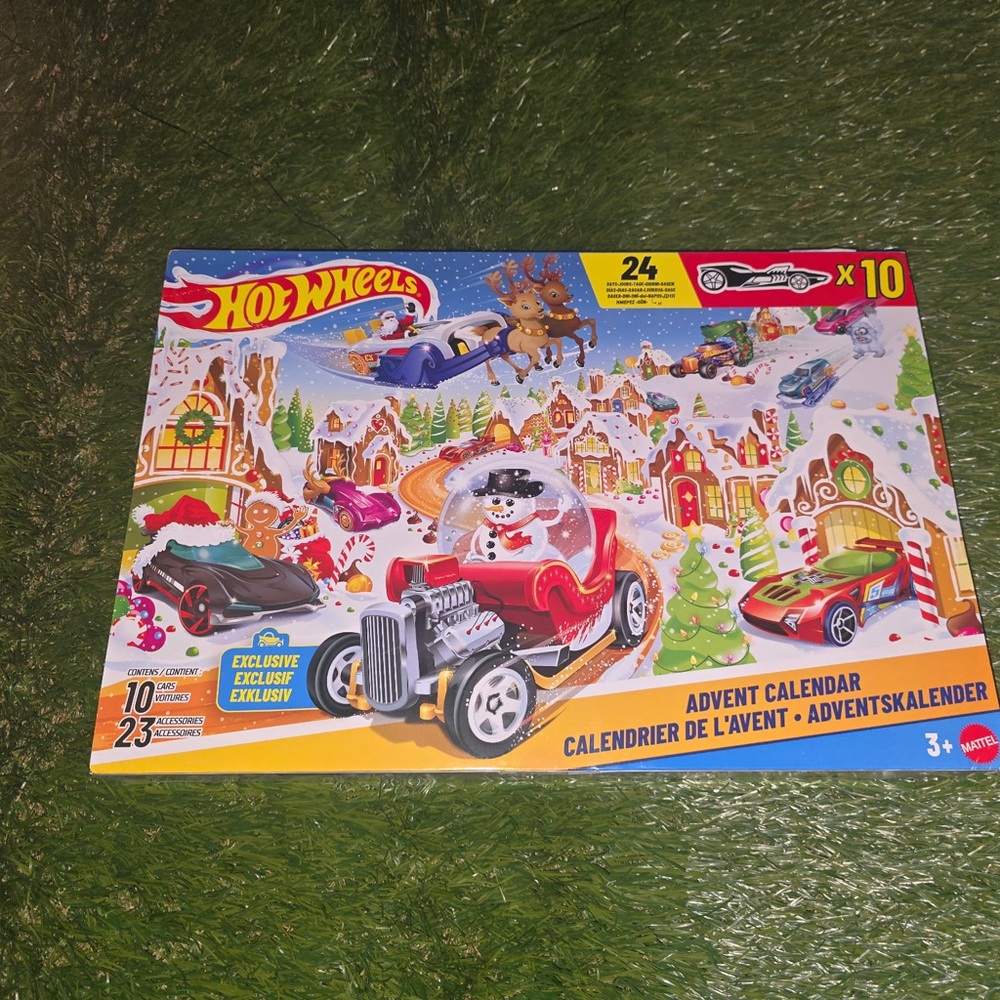 Hot Wheels Advent Calendar with Red and Blue Cars